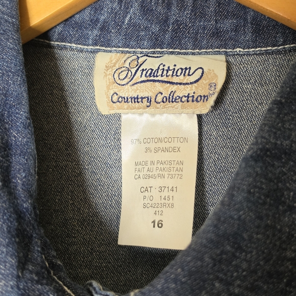 Denim Button-Front Vest with Floral Dress Layering - Picture 8 of 8